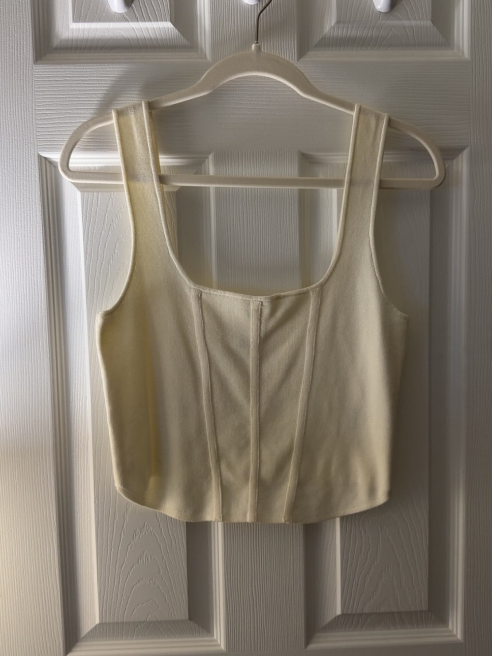 H&M Cream Square-Neck Crop Top